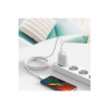 Cablu NB235 USB-A la USB-C 2.4A împletit, 1m, alb