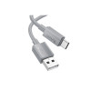 Cablu pentru iPhone 15/16 și Android, USB la Type-C, X107, alimentare 3A, 1m, silicon, gri