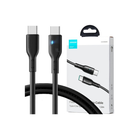 Cablu de date pentru telefon, Joyroom, universal, USB-C, 100W, 1,2 m, negru
