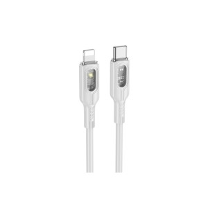 Cablu Date Si Incarcare USB-C - LIGHTNING HOCO U120, 27W, 1m, Gri фото
