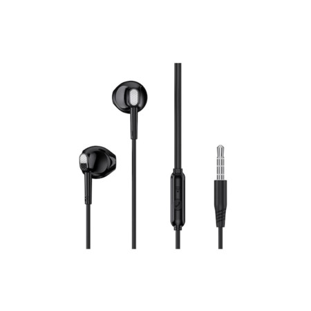 Căști cu fir EP52 cu microfon, control volum, mini jack 3.5, lungime cablu 1.2m, negru