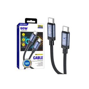 Cablu Date si Incarcare (KSC-972) USB-C, PD60W, QC3.0, Smart On-Off, Braided, 1m, Black фото