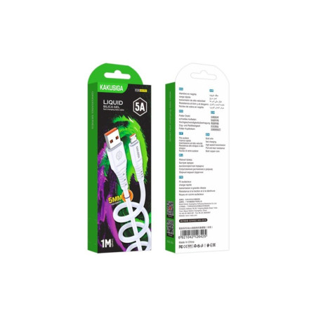Cablu Date si Incarcare (KSC-803), USB-A la MicroUSB, 18W, 2.4A, 1m, Alb