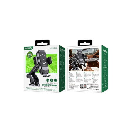 Suport Auto (KSC-1183), Wireless cu incarcare Wireless, 15W, fixare dubla, montaj Bord, cleme l