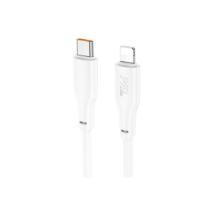 Hoco X93 Tip-C - Cablu de date și încărcare Lightning compatibil cu încărcare rapidă, alb Hoco X93 Tip-C - Cablu de date și încărcare Lightning compatibil cu încărcare rapidă, alb фото