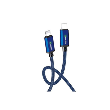 Cablu de transfer de date și încărcare KSC-967 USB-C la Lightning 27W 1m, albastru