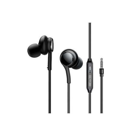 Casti cu Fir (JR-EW02), Microfon, Jack 3.5mm, In-Ear, Sunet Hi-Fi, 1.2m, Negru