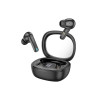 Căști intraauriculare Bluetooth TWS cu carcasă transparentă și afișaj digital, Shadow (EQ6), negre