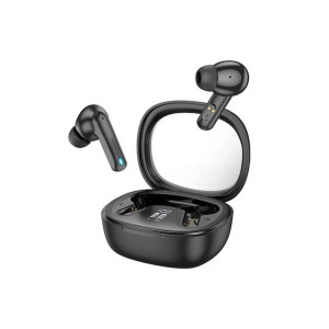 Căști intraauriculare Bluetooth TWS cu carcasă transparentă și afișaj digital, Shadow (EQ6), negre фото