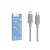 Cablu de date și încărcare (X107), USB-C, PD60W, QC3.0, 1m, Gri