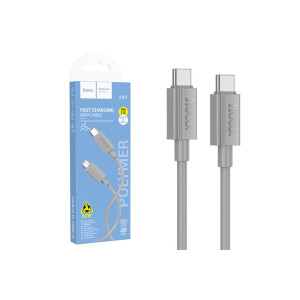 Cablu de date și încărcare (X107), USB-C, PD60W, QC3.0, 1m, Gri фото