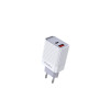 Încărcător de perete KakuSiga cu două porturi, USB-C + USB-A, alimentare 20W, încărcare rapidă 3.0, alb (KSC-501)