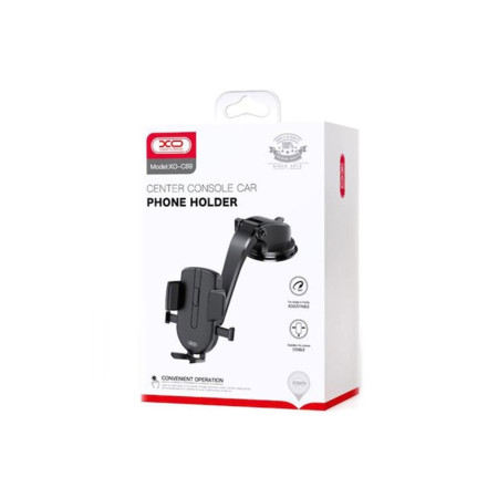 Suport auto pentru telefon (C89), reglabil, ventilație, Auto Gravity 360°, negru