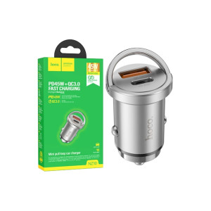 Încărcător auto (NZ10), USB-C, 45W, 1xUSB-C, 1xUSB-A, PD, QC 3.0, Argintiu Încărcător auto (NZ10), USB-C, 45W, 1xUSB-C, 1xUSB-A, PD, QC 3.0, Argintiu фото