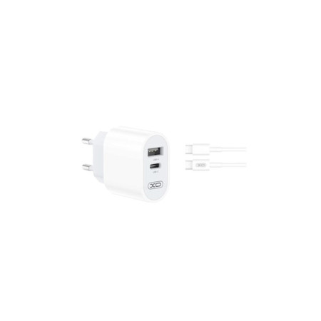 Încărcător de rețea L97, încărcare rapidă USB/USB-C, 2.4A, 12W, cablu USB-C/microUSB de 1 m inclus, alb