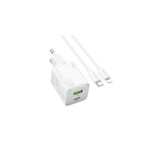 Încărcător rapid dual 20W, 1 x USB, 1 x USB-C, cu cablu USB-C la Lightning, alb, N41 Încărcător rapid dual 20W, 1 x USB, 1 x USB-C, cu cablu USB-C la Lightning, alb, N41 фото