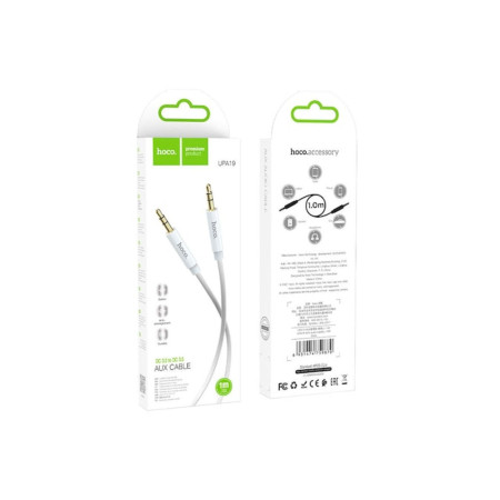 Cablu audio UPA19, Jack 3.5mm (M) la Jack 3.5mm (M), 1m, Argintiu