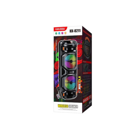 Boxă portabilă (8211), wireless BT 5.0, 2x40W, 3600mAh, afișaj LED, lumină ambientală, negru