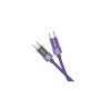 Cablu date și încărcător (KSC-971), USB-C, PD100W, QC3.0, împletit, alimentare LED, 1m, violet