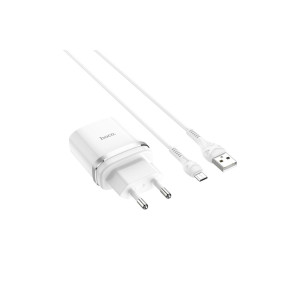 Încărcător de rețea C12Q + cablu de date MicroUSB, alb фото