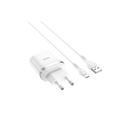 Încărcător de rețea C12Q + cablu de date MicroUSB, alb