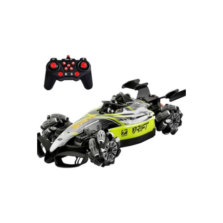 FORMULA children's racing car with remote control, battery-operated car, green with black