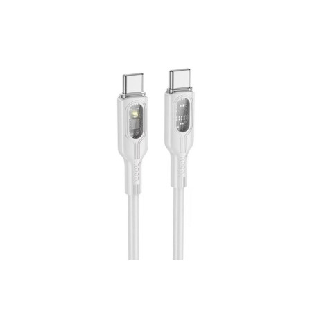 Cablu de transfer de date și încărcare U120 USB-C la USB-C, QC3.0 60W 3A 1.2m, Gri