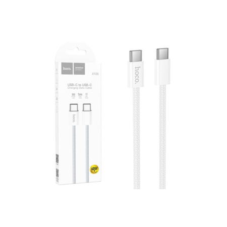 Cablu Date si Incarcare (X105), USB-C, PD60W, QC3.0, 3A, Braided, 1m, White