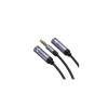 Cablu splitter audio în Y (KSC-570), 2x Jack 3.5mm (F) la Jack 3.5mm (M) - 27cm, Negru