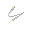 Cablu audio UPA30, USB-C la Jack 3.5mm, 1m, silicon, gri
