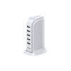 Încărcător, 5 porturi USB, 2.4A, încărcare rapidă, alb
