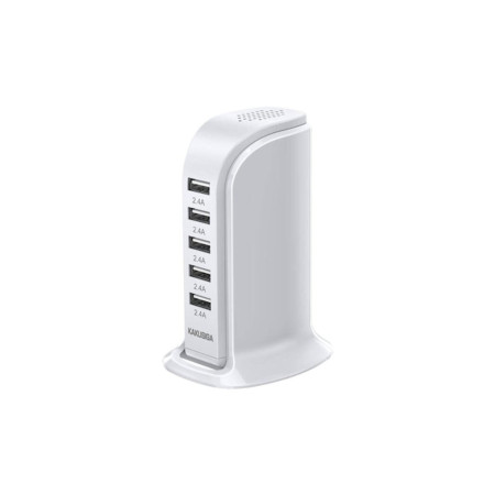 Încărcător, 5 porturi USB, 2.4A, încărcare rapidă, alb