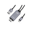 Adaptor HDMI KakuSiga, USB-C, USB, Transmisie imagine și sunet, 1 m, Gri