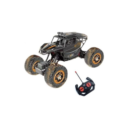 Remote-Controlled Off-road Car 27 MHz, Scale 1:14, Black with Brown, 37x20x18 cm