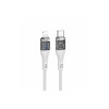 Cablu compatibil cu iPhone, de la Type-C la Lightning, U115, PD 20W, textil, alb