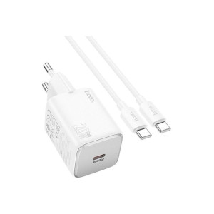 Încărcător N40 Mighty USB-C 20W cu cablu USB-C 1m, alb, 81x34x34mm фото
