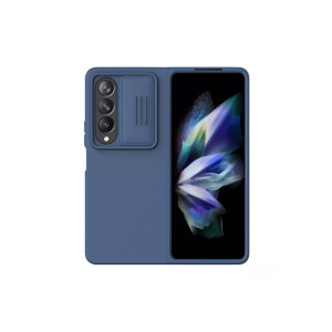 Carcasă din silicon albastru mat cu protecție pentru cameră pentru Galaxy Z Fold 4 5G - Camshield Silky фото