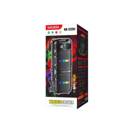 Boxă portabilă (12201), Wireless BT 5.2, 60W, 4500mAh, UltraBass, Afișaj LED, Lumină ambientală,