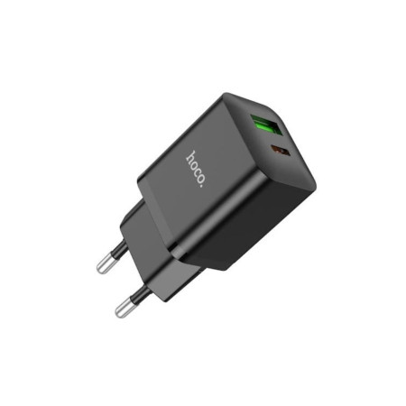 Încărcător rapid Hoco N28 PD20W, 2xUSB, Negru