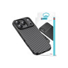 Carcasă pentru iPhone 17 Pro, textură carbon, TPU, neagră