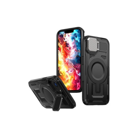 Husă UrbanMag pentru iPhone 17 Air, Hybrid Armor MagCase cu suport CamBracket, NEGră