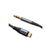 Cablu audio stereo pentru telefon AUX 3.5 mm mini jack - USB-C 1.2m negru