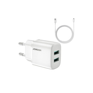 Încărcător pentru priză 2x USB, 12W, 2.4A + cablu Micro-USB - (L-2A123) - Negru фото