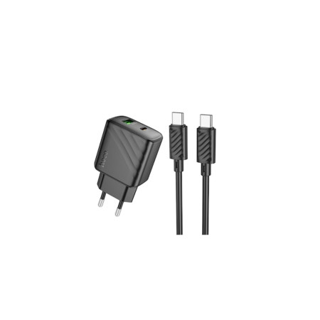 Încărcător CS23A + cablu USB-C, 1m, PD30W, 1xUSB-C, 1xUSB-A, FCP/AFC, negru