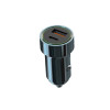 Încărcător auto CC32, USB/USB-C, încărcare rapidă 3.0, alimentare 18W, albastru
