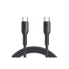 Cablu de date Flash SA26-CC3 USB-C la USB-C, 60W, 3A, 480 Mbps, 1m, Negru
