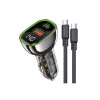 Încărcător auto cu încărcare rapidă Kakusiga KSC-1055 95W PD cu port dublu și cablu USB-C - Negru