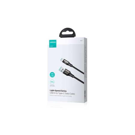 Cablu de date și încărcare (S-A25), USB-A la USB-C, 3A, 2m, Negru