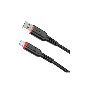Cablu de date și încărcare X59 USB-A la USB-C, 18W, 2.4A, 2m, Negru фото