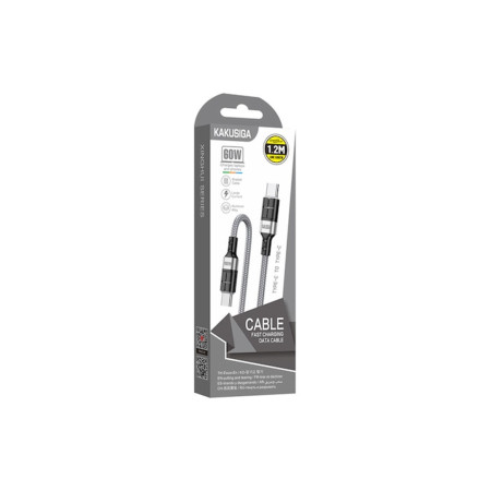 Cablu Date si Incarcare (KSC-696), USB-C, PD60W, QC3.0, 1.2m, Gray